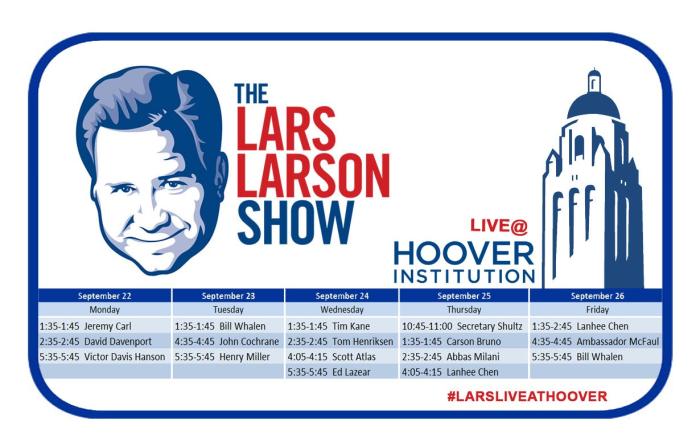 Image for Lars Larson Show Broadcasting Live from Hoover