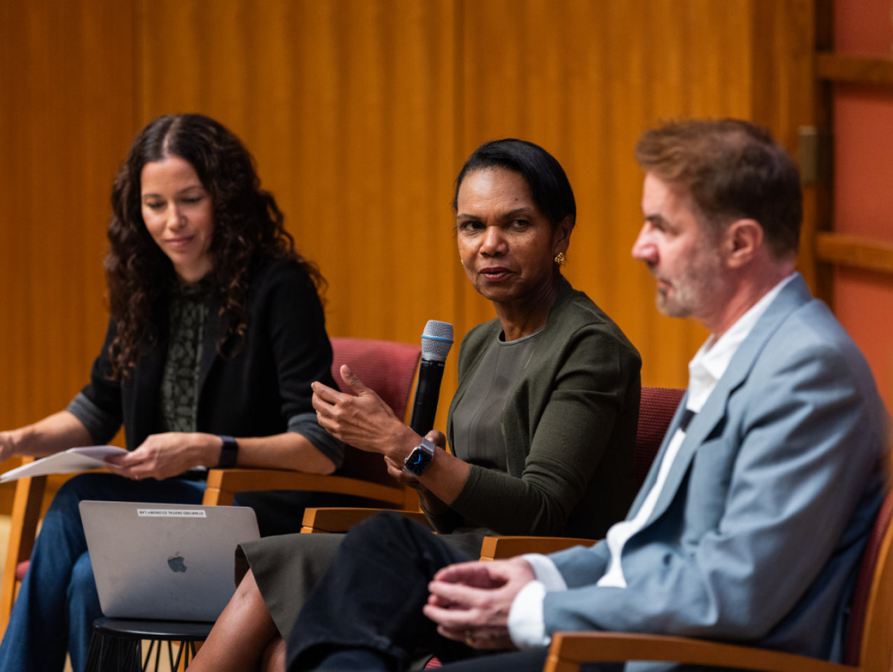 Hoover Institution Director Condoleezza Rice speaks about generative AI and democracy on September 24, 2024. (Patrick Beaudouin)