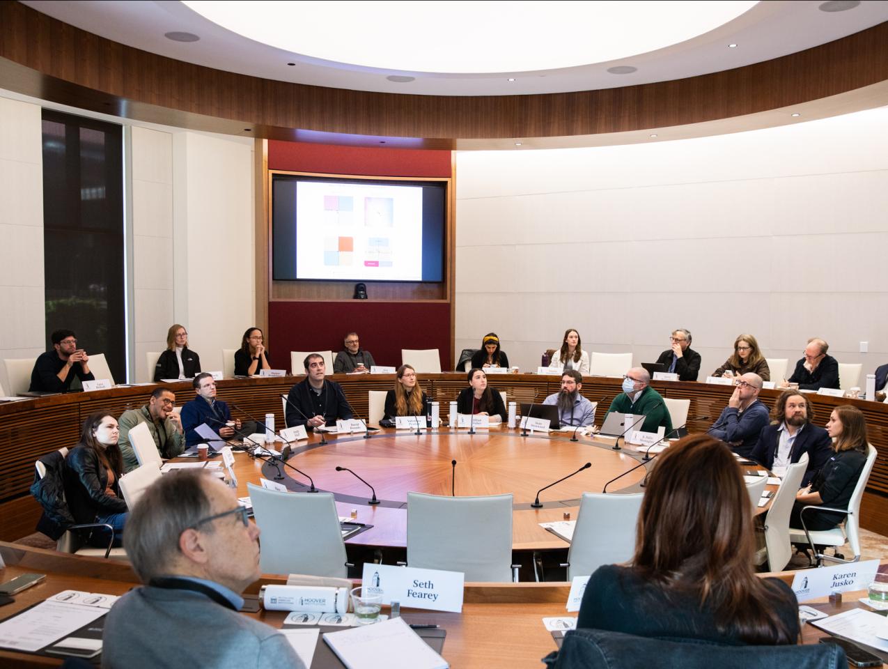 Attendees at the Designing Trustworthy AI in a Polarized World are seen in Annenberg Conference Room on March 21, 2025. (Patrick Beaudouin) – Make hed