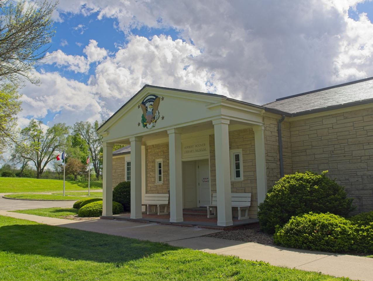 Herbert Hoover Presidential library and museum, West Branch Iowa - stock photo