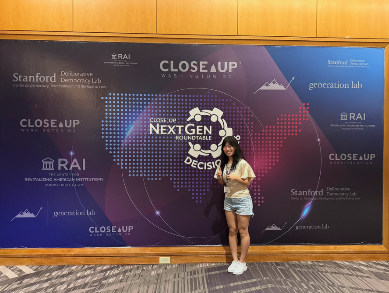 People, Politics, and Places Student Fellow Caroline Zhang (‘29) attended the event and served as a moderator.