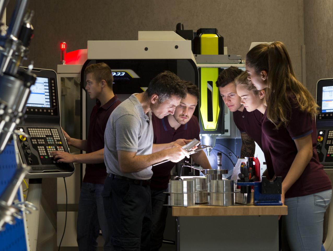 Group Tuition on Precision Measurement Instruments stock photo