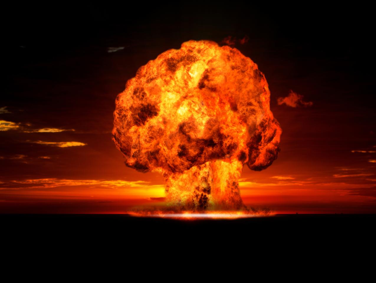 Nuclear bomb's tell-tale mushroom cloud