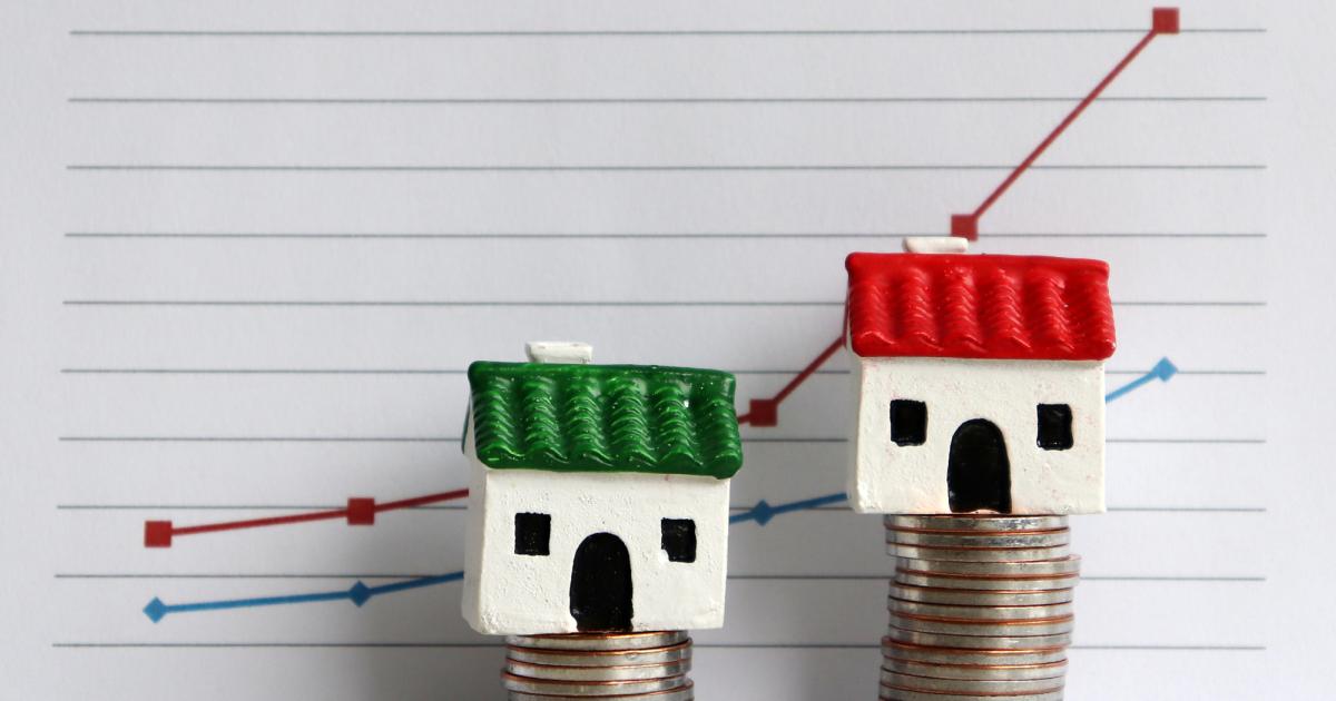 Housing price rising stock image