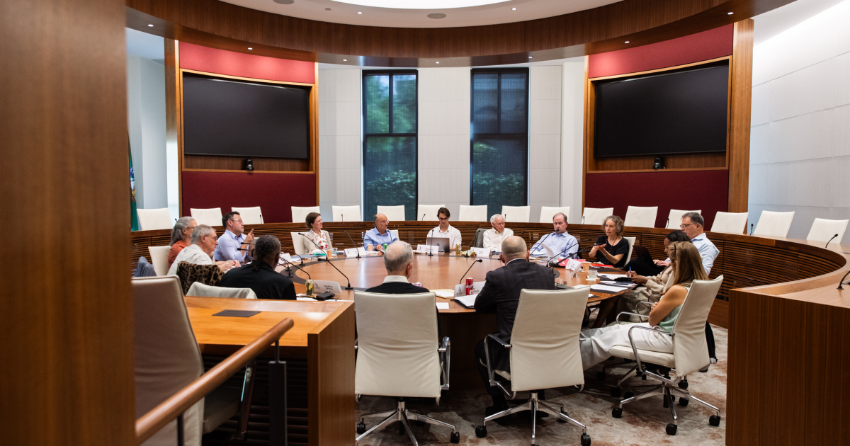Participants in RAI’s Civics Conversation gathering are seen in Annenberg Conference Room on July 20, 2026. (Patrick Beaudouin)