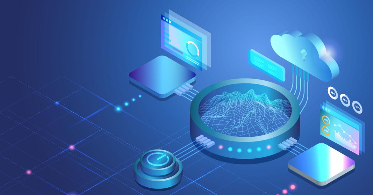 Sandbox, demo test software programing and mining cryptocurrency concept. 3D modern equipments with cloud computing virtual experiment simulation program. stock illustration