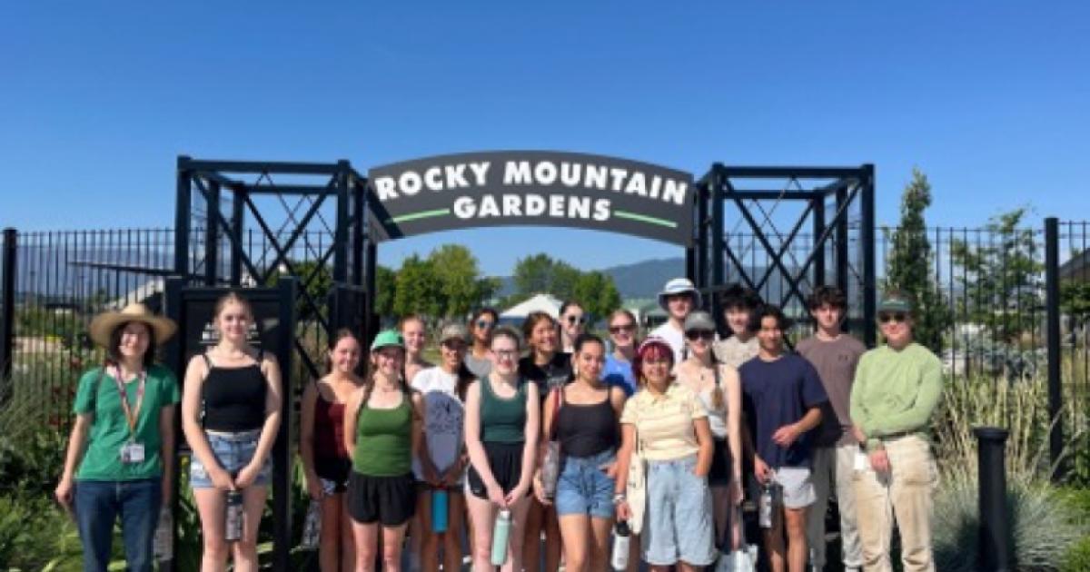 The MCI cohort volunteers at Rocky Mountain Gardens, a botanical garden in Missoula, Montana. (Photo credit: Logan Castor Parson)