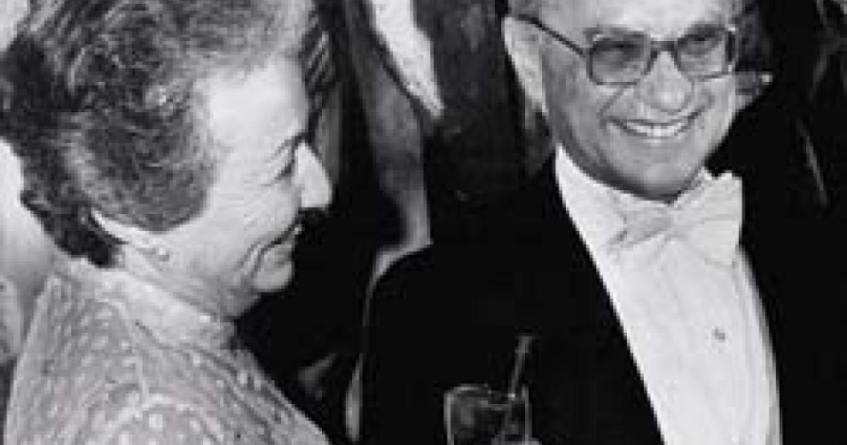 Rose and Milton Friedman at the Nobel ball, 1976